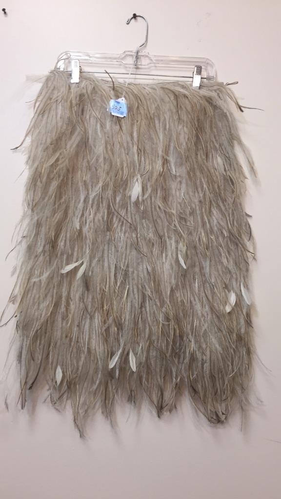 VINTAGE KRIZIA EMU FEATHER SKIRT SIZE 42 ITALY: ~