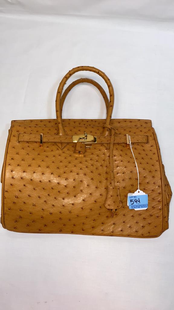 GENUINE OSTRICH SKIN BY P.PUCCINI HAND BAG (1 of 15)