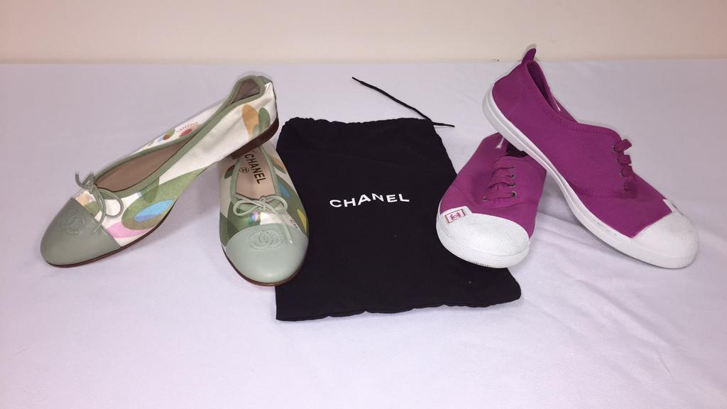 2 PR CHANEL SHOES FLATS SZ 38, SNEAKERS SZ 37 (1 of 20)