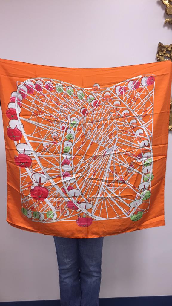 HERMES PARIS SCARF "GRANDE ROUE" 34" X 34" (1 of 10)