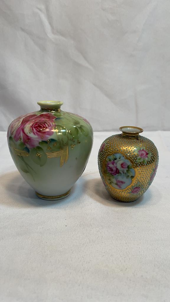 PAIR SMALL NIPPON VASES: PAIR SMALL NIPPON VASES