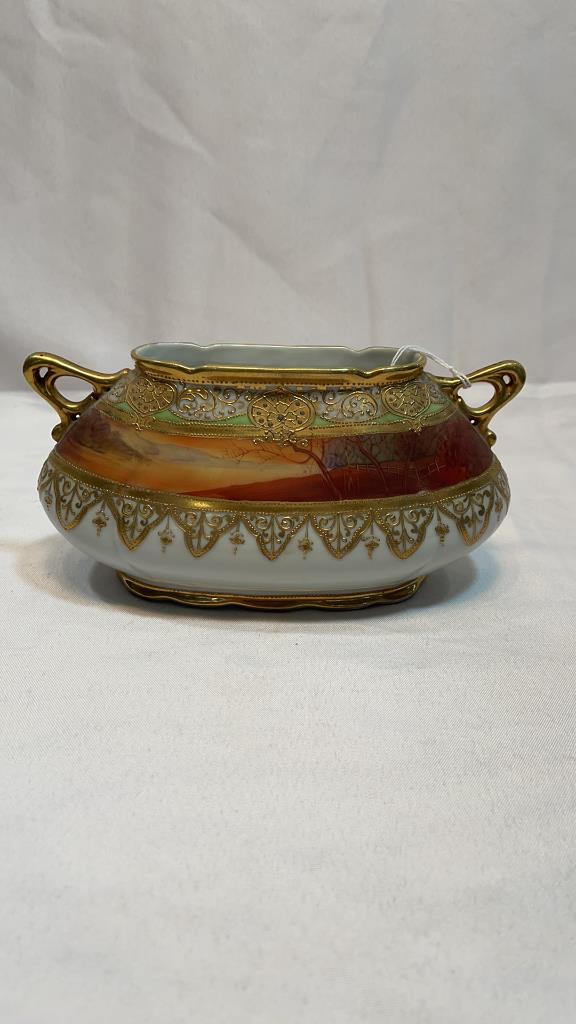 HAND PAINTED NIPPON OBLONG BOWL: HAND PAINTED NIPPON OBLONG BOWL