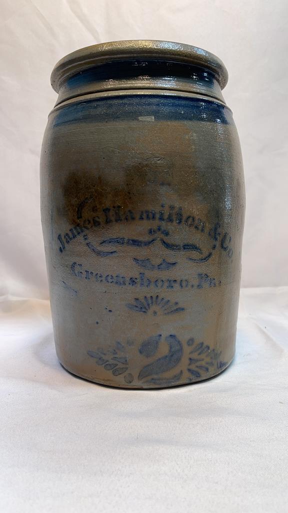 2 GALLON JAINES & HAMILTON CO GREENSBORO PA CROCK: 2 GALLON JAINES & HAMILTON CO GREENSBORO PA CROCK