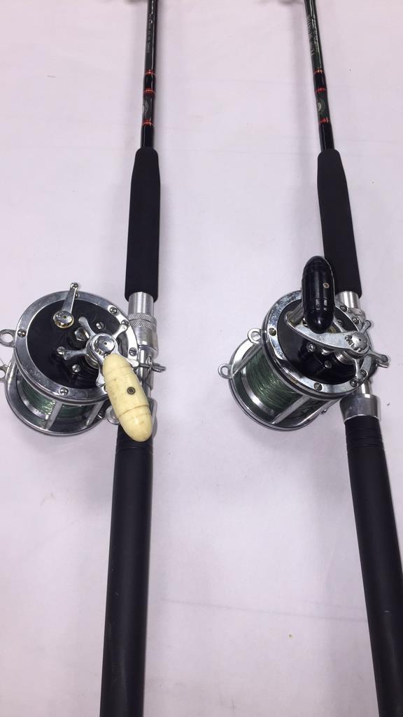 2 OFFSHORE FISHING RODS: 6/0 PENN SENATOR REEL ON PENN SENATOR ROD 6'6" 40-60 lb LINE