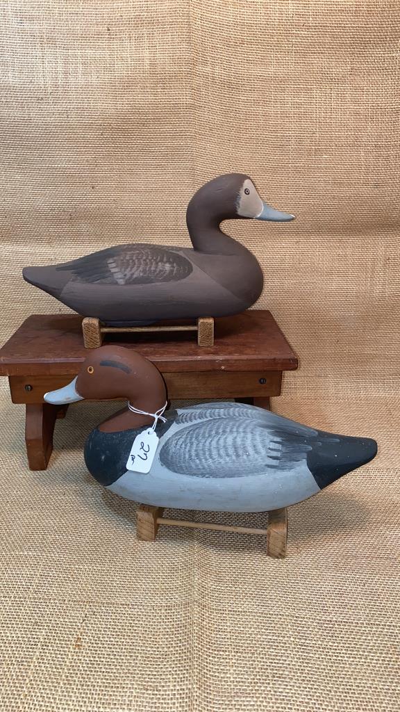 PAIR PAUL GIBSON REDHEADS DECOYS: ORIGINAL PAINT