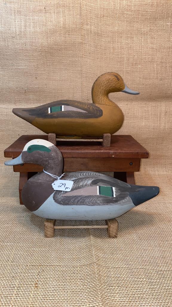 PAIR PAUL GIBSON WIDGEON DECOYS: ORIGINAL PAINT