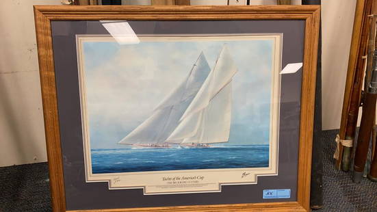 AMERICAS CUP "THE BIG RACING CUTTERS": BY TIM THOMPSON 30.5" X 24.5"