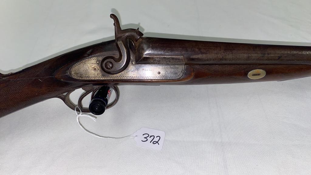 "J MANTON" BLACK POWDER DOUBLE BARREL: NO FIREARMS CAN BE SHIPPED ~ PICK UP ONLYNO PAPERWORK FOR ANTIQUE GUNS