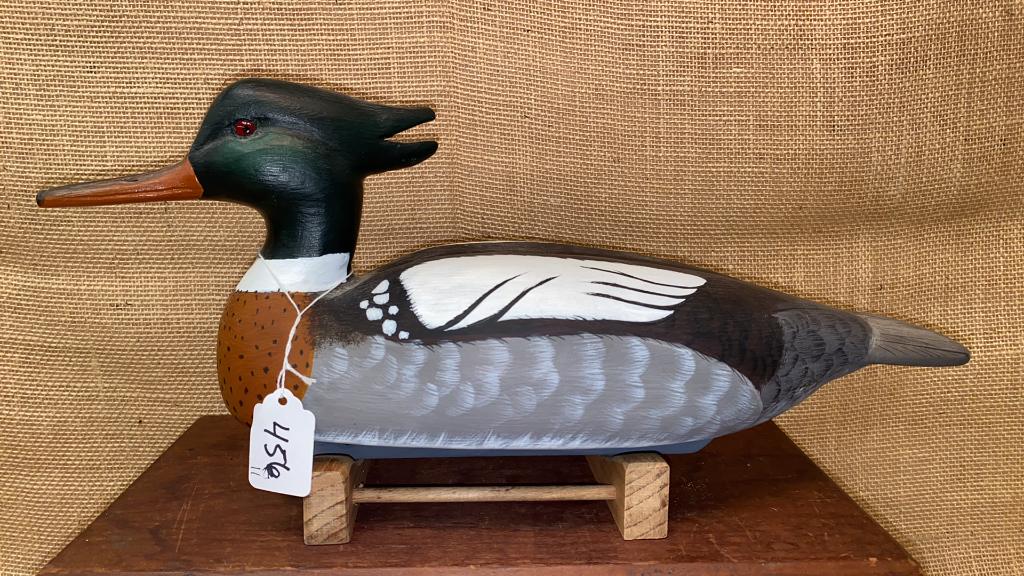 PAUL LODER FULL SIZE MERGANSER DRAKE DECOY: _
