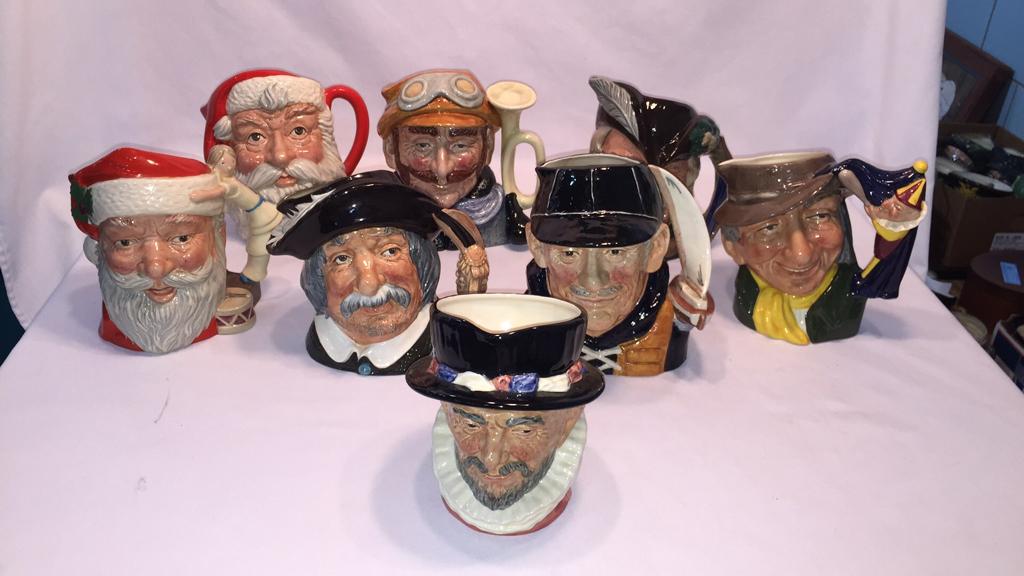 8 LARGE ROYAL DOULTON TOBY MUGS (1 of 12)