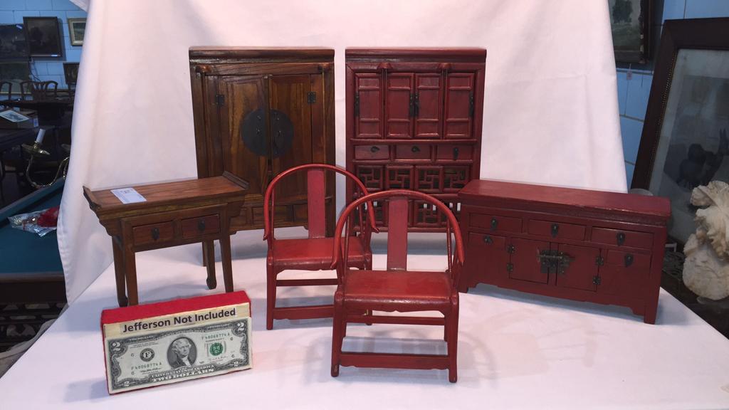 6 PIECES ASIAN DOLL FURNITURE (1 of 20)