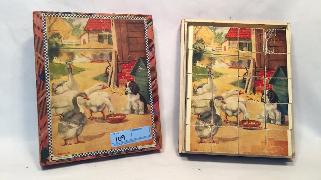 ENGLISH WOOD BLOCK PUZZLE IN BOX (1 of 7)