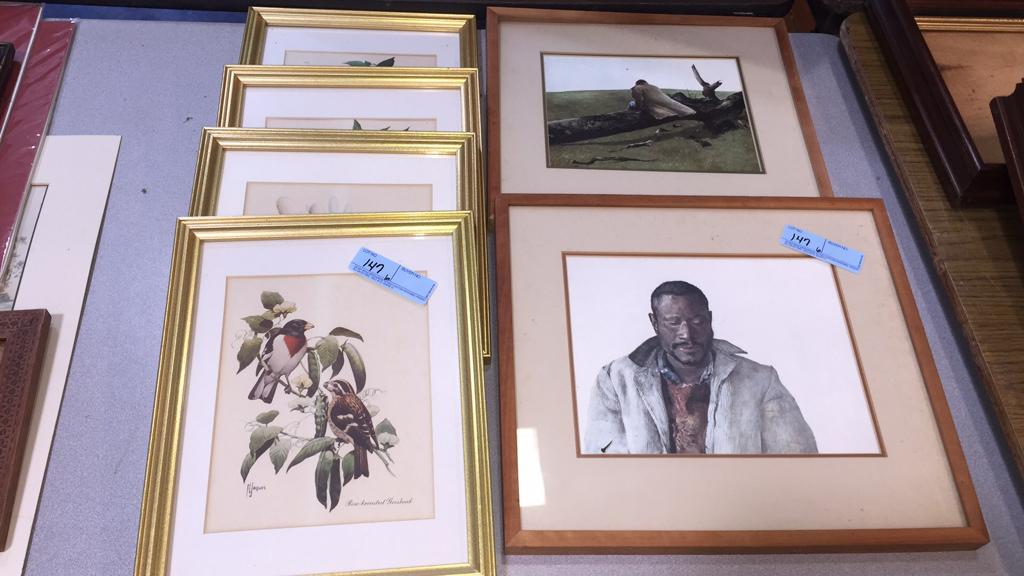 2 PRINTS AFTER ANDREW WYETH & 4 BIRD PRINTS (1 of 3)