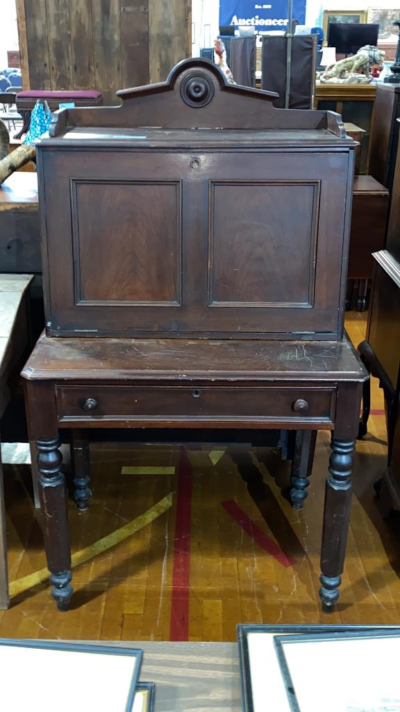 ANTIQUE WALNUT VICTORIAN FALL FRONT DESK (1 of 5)