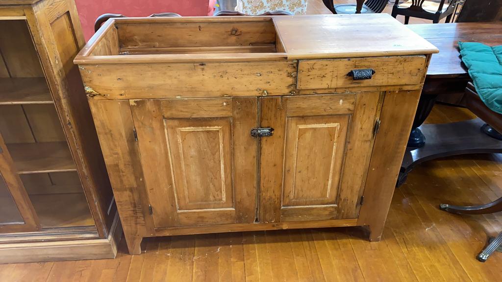ANTIQUE PINE & POPLAR COUNTRY DRY SINK (1 of 5)