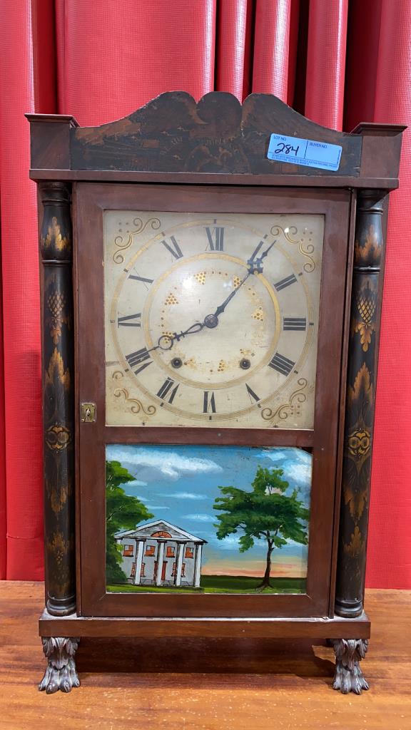 ANTIQUE ELI TERRY WEIGHT DRIVEN MANTEL CLOCK (1 of 7)