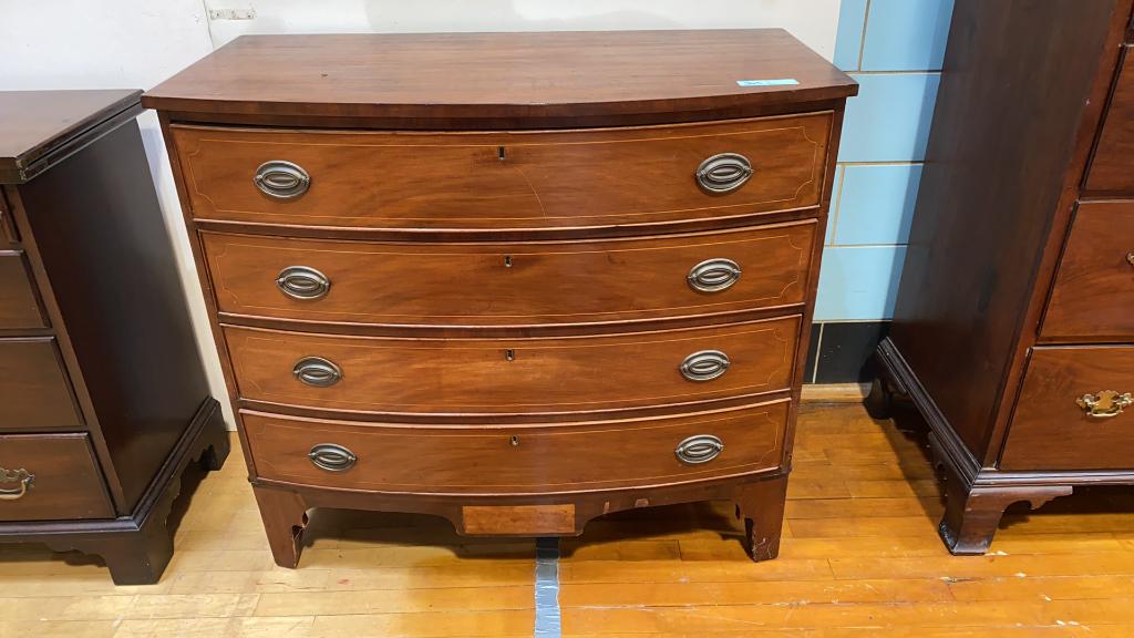 ANTIQUE INLAID MAHOGANY HEPPLEWHITE CHEST (1 of 6)