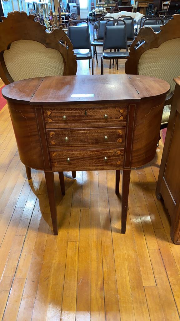 INLAID MAHOGANY MARTHA WASHINGTON SEWING CABINET (1 of 4)