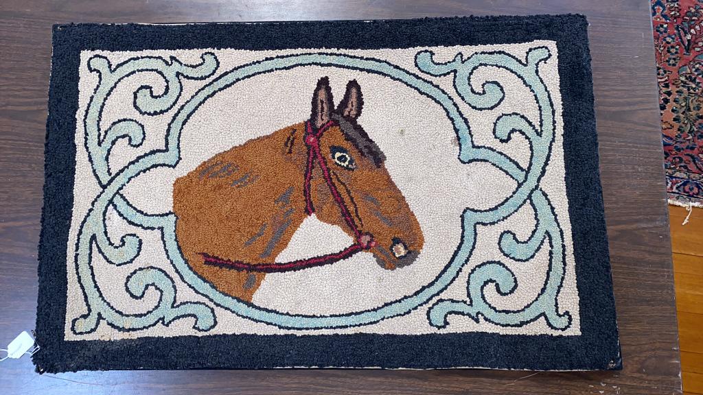 2 HORSE THEMED HOOKED RUGS (1 of 8)