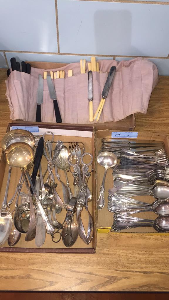 LARGE LOT VARIOUS SILVER PLATE SERVING PCS, FLATW (1 of 11)
