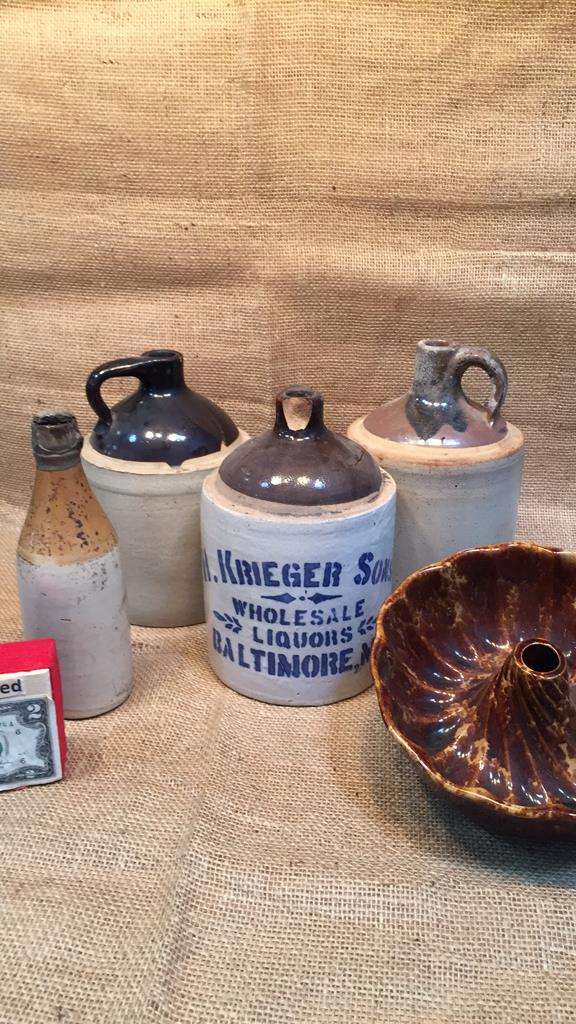 ANTIQUE H. KRIEGER BALTIMORE MD JUG, BENNINGTON MO (1 of 13)