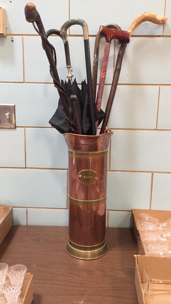 5 KAN COPPER/BRASS UMBRELLA STAND/COAL SKUTTLE & L (1 of 14)