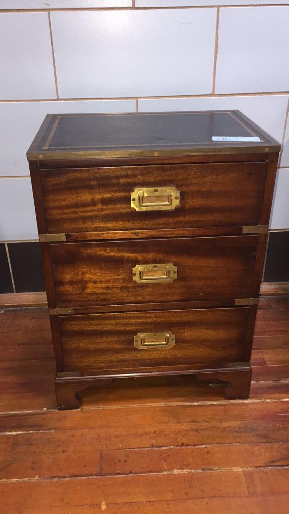 SMALL CAMPAIGN STYLE LEATHER TOP CHEST 17.5"X 12" (1 of 7)