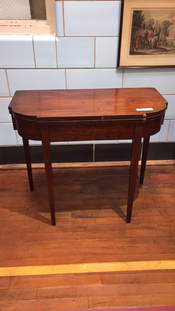 PERIOD ANTIQUE INLAID MAHOGANY GAME TABLE (1 of 6)