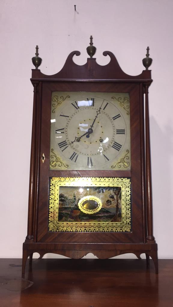 EPHRAIM DOWNES ANTIQUE PILLAR & SCROLL CLOCK (1 of 20)