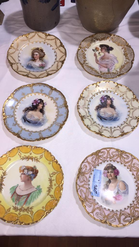 6 VARIOUS HAND PAINTED HAVILAND PORTRAIT PLATES (1 of 15)