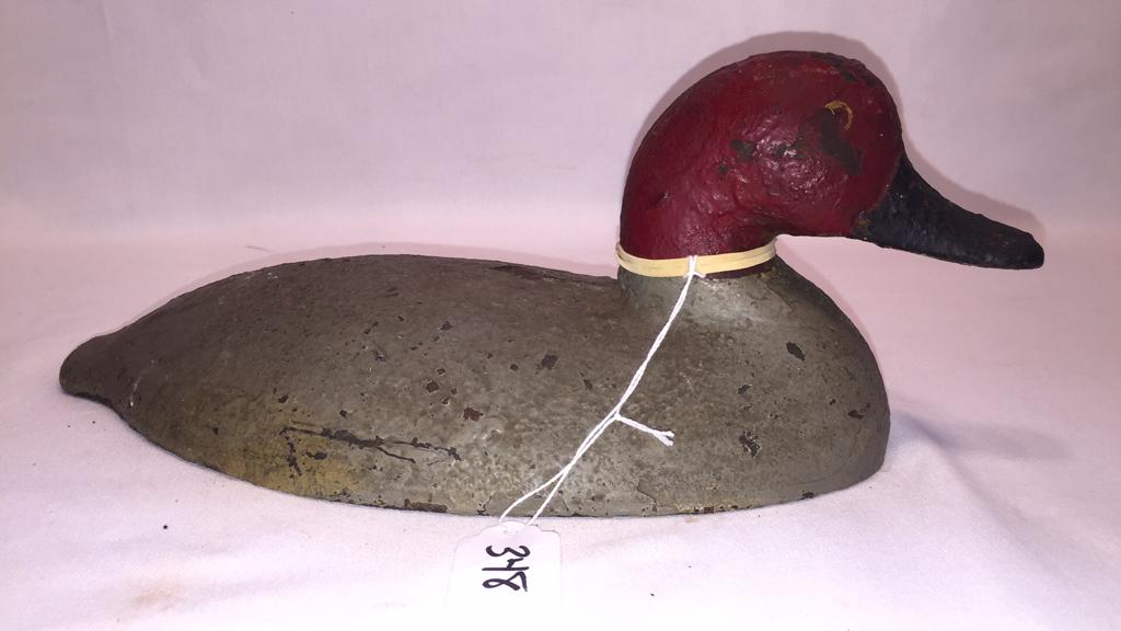 ANT. CAST IRON REDHEAD SINKBOX DECOY (1 of 6)