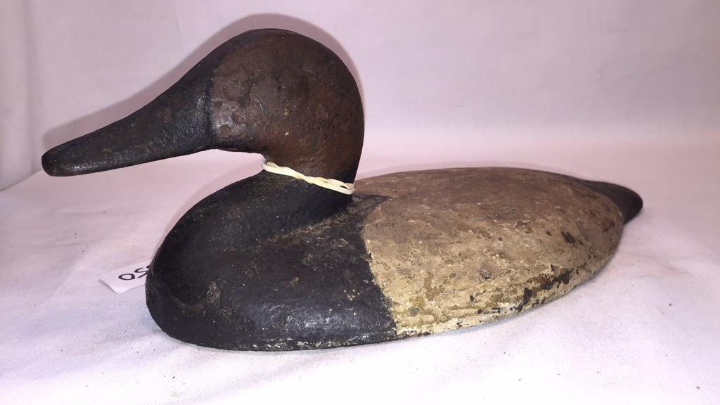 ANT. CAST IRON "HOLLY FAMILY" SINKBOX DECOY (1 of 6)