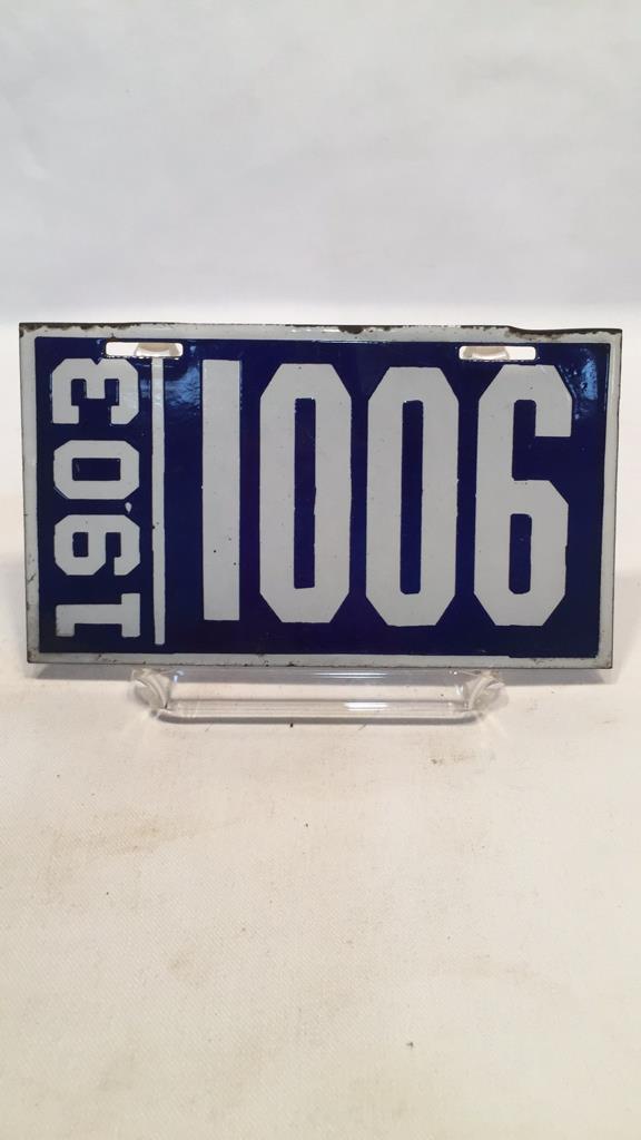 PENNSYLVANIA 1903 PORCELAIN LICENSE PLATE #1006 (1 of 2)