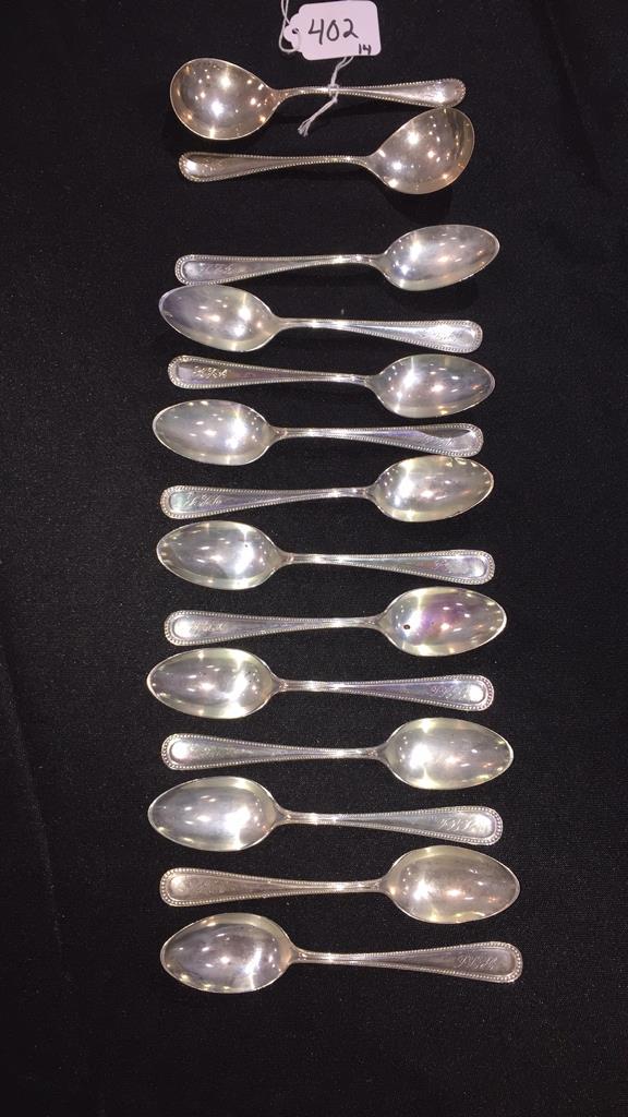 14 VARIOUS STERLING SPOONS ~ 9.21 OZT (1 of 10)