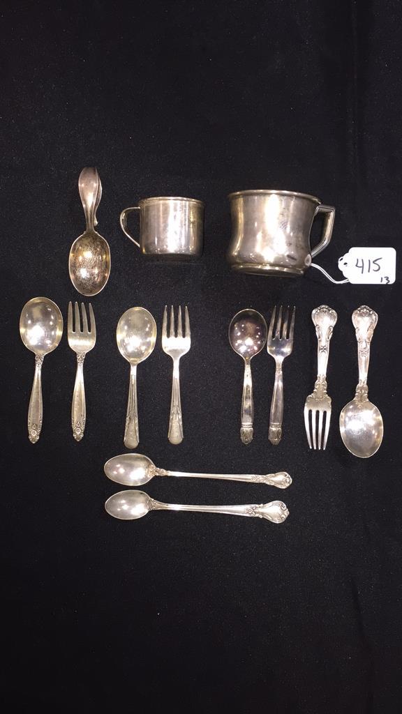 LOT STERLING CHILD'S SETS & CUPS ~ 9.78 OZT (1 of 20)