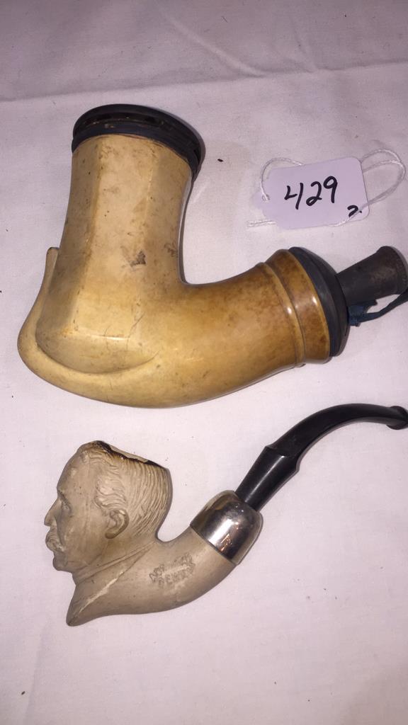 2 MEERSCHAUM CARVED PIPES (1 of 7)