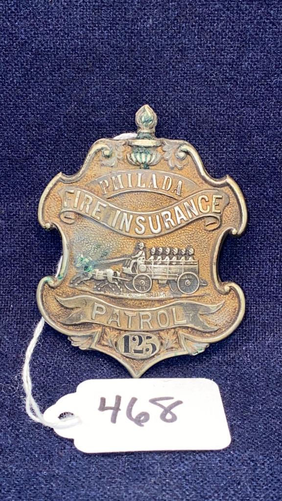PHILADELPHIA FIRE INSURANCE PATROL BADGE #125 (1 of 4)