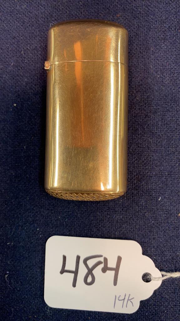 GOLD MATCH CASE TESTING AT 14KT ~ 30.7g (1 of 6)