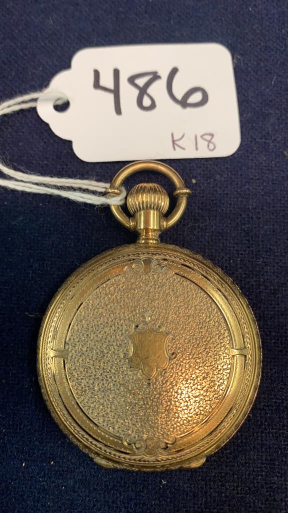 18KT ROBBINS, CLARK, & BIDDLE POCKET WATCH~62.4g: BEAUTIFULLY DECORATED 18 KT CASE MARKED ROBBINS, CLARK, & BIDDLE PHILADELPHIA & GENEVA ~ #35930 ~ 62.4g