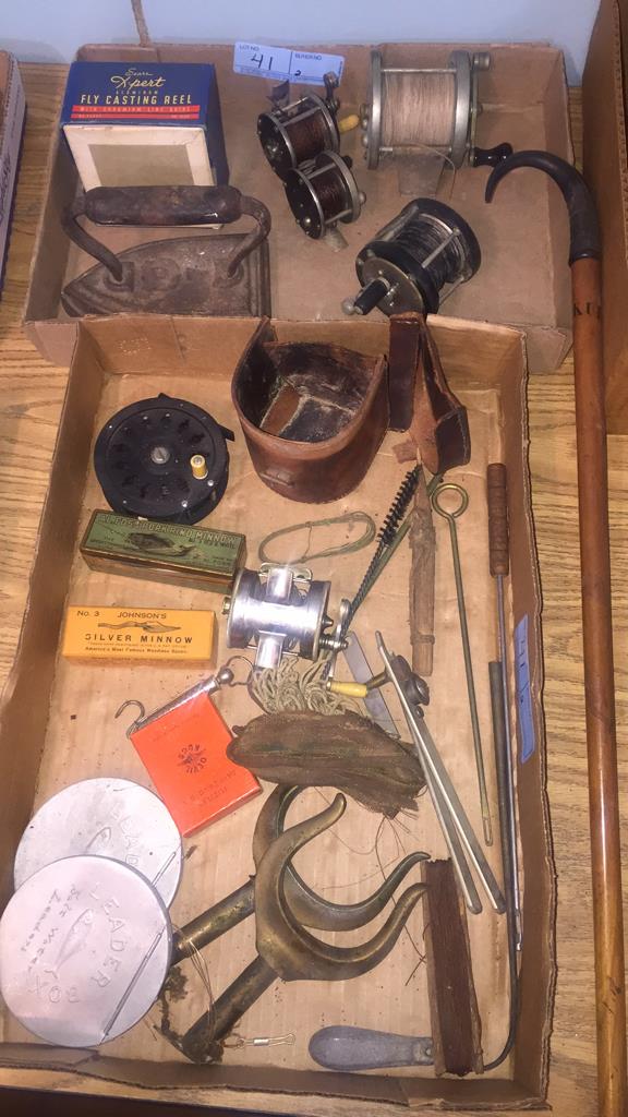 2 BOXES VINTAGE FISHING REELS, LURES ETC (1 of 19)