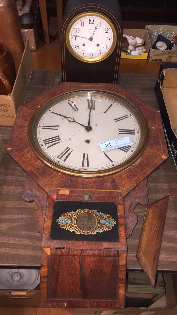 JE CALDWELL & CO INLAID MAHOG. SHELF CLOCK 13" (1 of 18)