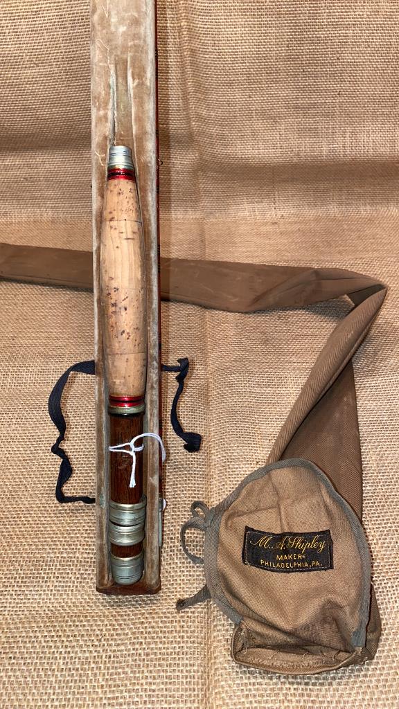 VINTAGE MA SHIPLEY, PHILA FLY ROD W/ CASE (1 of 8)
