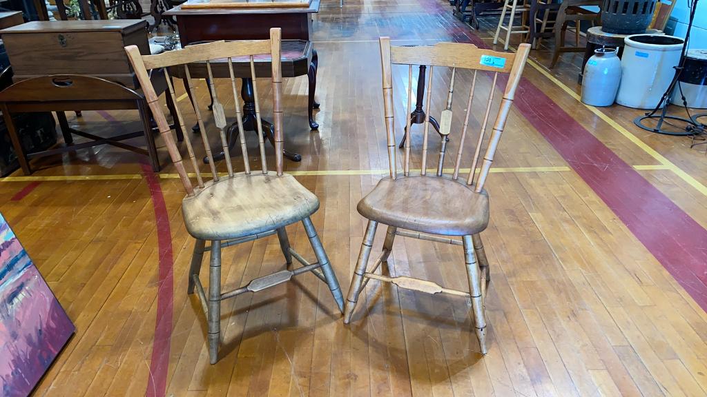 PAIR ANTIQUE BAMBOO WINDSOR CHAIRS (1 of 5)