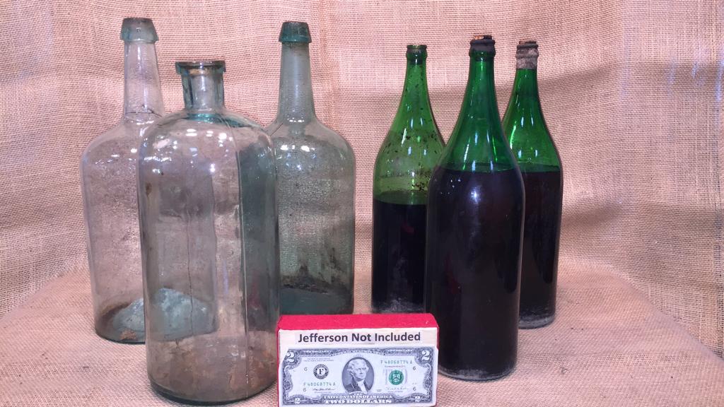 6 ANTIQUE BOTTLES - SOME HAND BLOWN 13.5" - 15.5" (1 of 4)