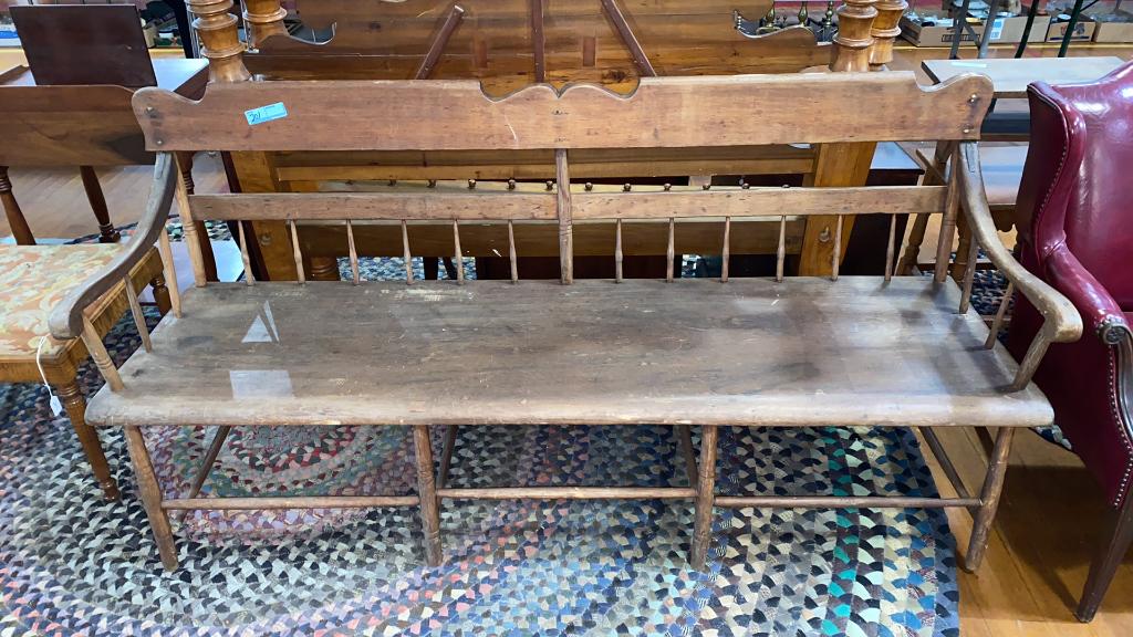 DEACONS BENCH 69" LONG DAMAGE TO ARMS (1 of 6)