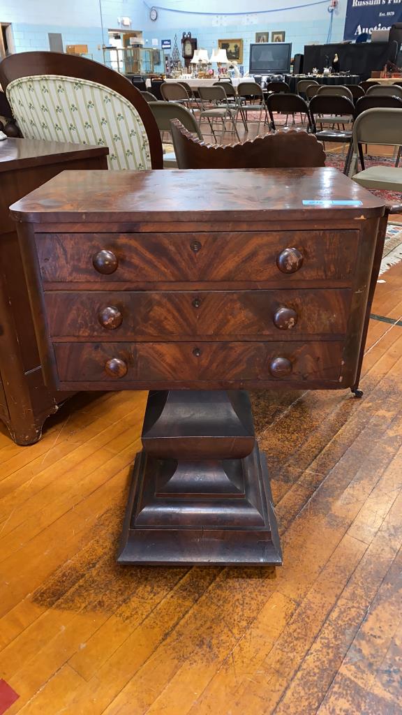 VICTORIAN 3 DRAWER STAND ON PEDESTAL BASE (1 of 4)