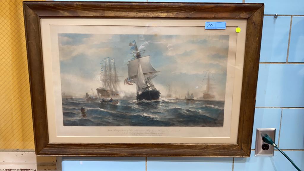 1898 PHOTOGRAVURE U.S. SHIP RANGER BY EDWARD MORAN (1 of 6)