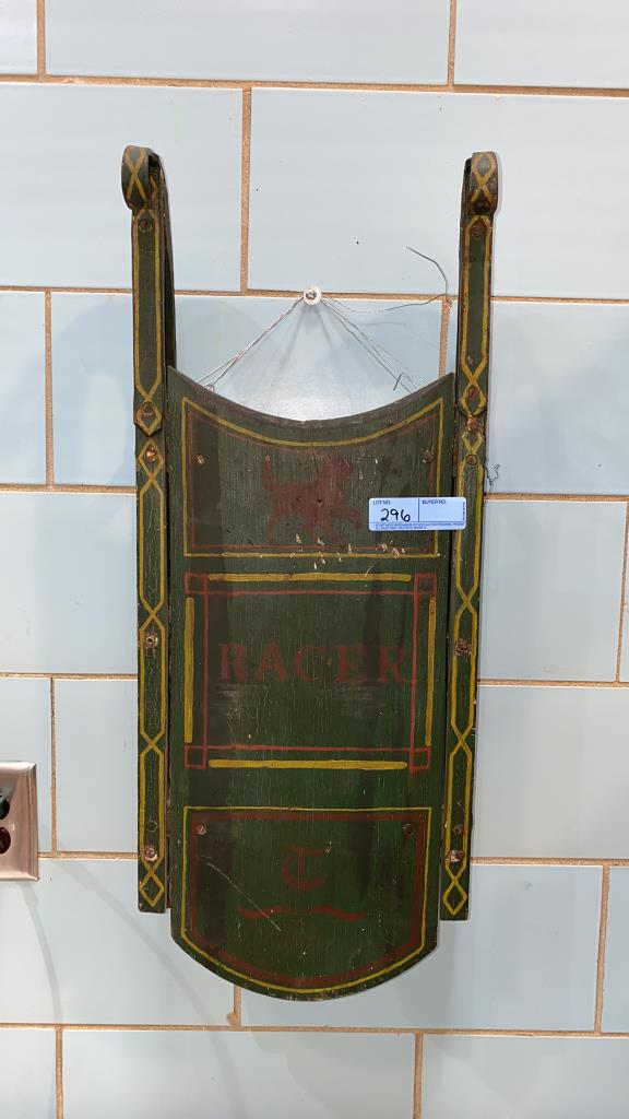 ANTIQUE PAINT DECORATED CHILD'S SLED (1 of 5)