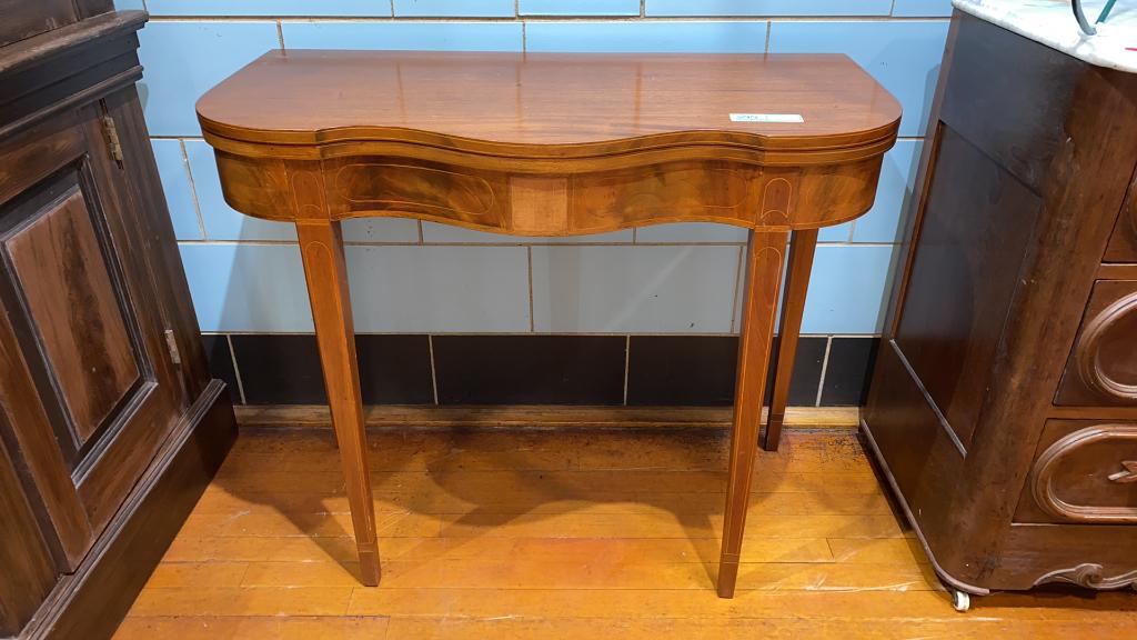 INLAID GATELEG TABLE - OPEN 36" X 35" X 30" TALL (1 of 5)