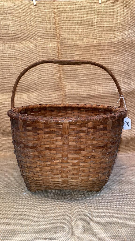 LARGE ANTIQUE SPLIT OAK BASKET (1 of 5)